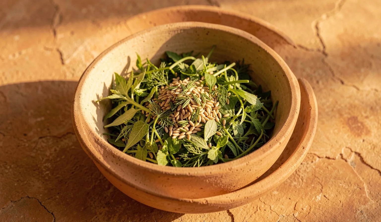 Dettaglio botanico di erbe mediterranee